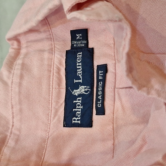 Vintage Ralph‎ Lauren Men's Lt Pink Buttondown Classic Fit Shirt Multicolor Pony - Picture 2 of 7